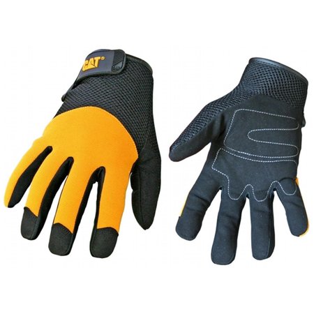 CAT GLOVES RAINWEAR BOSS MFG Large Yellow Spandex Back Gloves CAT012215L